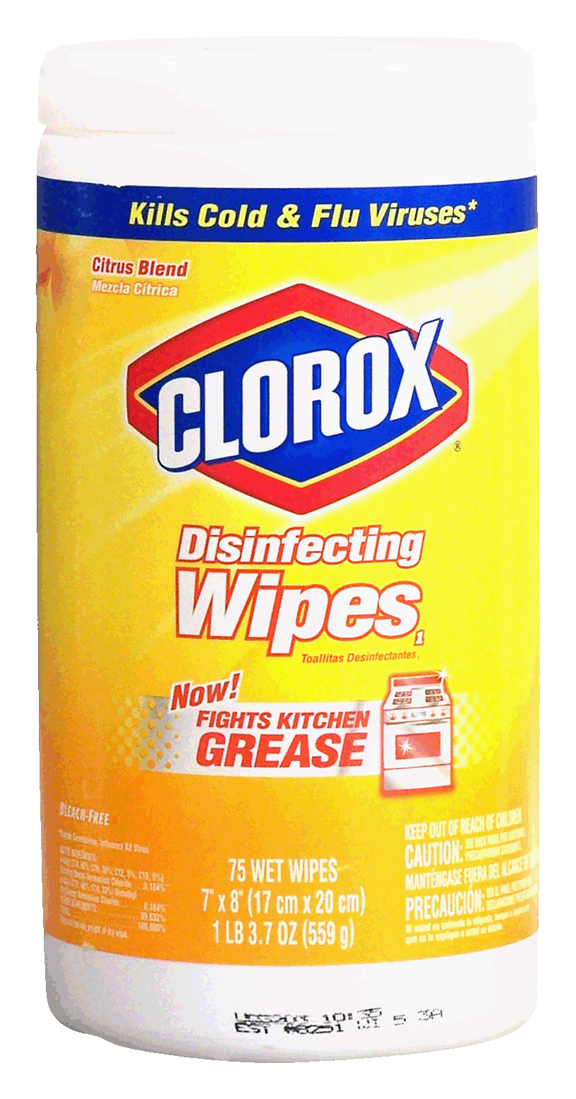 Clorox&nbsp;&nbsp;disinfecting wet wipes, lemon fresh, 7 x 8-inch, bleach-free Full-Size Picture